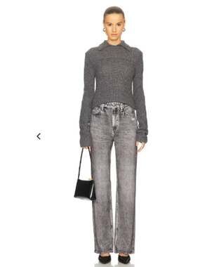 Rag & Bone Miramar Shea Terry Relaxed Straight Leg Pants in Raven Gray  Sz 24